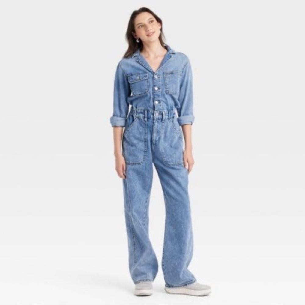 Universal Thread Light Blue Denim Jumpsuit